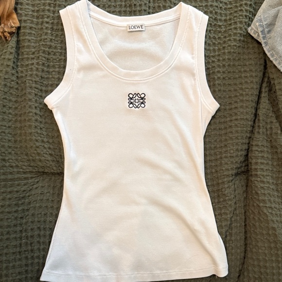 Loewe Ivory Tank Top with Logo - Picture 1 of 5